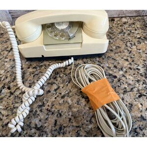 1970's GTE AE model 182 Rotary Desk phone Tan